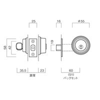 長沢製作所 古代 チューブラ本締錠 NTーTー60 GB BS60 51115838 1セット（直送品）