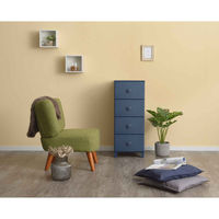 SANKA チェスト 幅34×奥行44.5×高さ87.5cm 4段 プラスチック 組立品 ルームスコンベッソ 日本製 ネイビー（直送品）