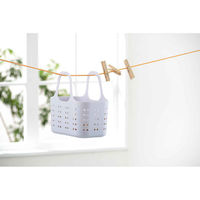 SANKA ランドリーバスケット S&W サンバッサ バスケット ミニ ドット モイスブルー 345395 1個（直送品）