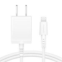 オウルテック 断線に強いLightningケーブル 一体型AC充電器 1.5m ホワイト OWL-ACJKLT15-2WH 1個