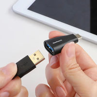 オウルテック USB Type-A to Type-C 変換アダプタ ブラック OWL-ADCAF31S2-BK 1個