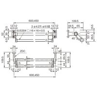 杉田エース 二段角型タオルバー 16角 600 162614 1台（直送品）