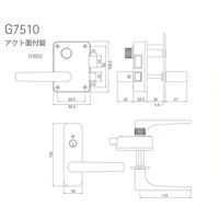 ウエスト WEST G7510ーR アクト面付錠セット 55519301 1セット（直送品）