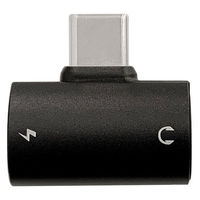 イヤホン変換アダプタ USB Type-C to 3.5mm イヤホンジャック 変換 超小型 充電可能 1個 FSC