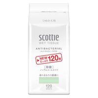 ウェットティッシュ 除菌シート　日本製紙クレシア スコッティ除菌　ノンアルコール　詰替用 1箱セット120枚入×6個）