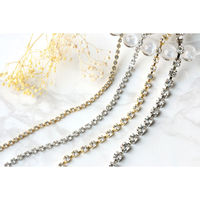 日本紐釦貿易 ダイヤレーン 3mの切売カット クリスタル #100(1.5mm) シルバー A9-2（直送品）