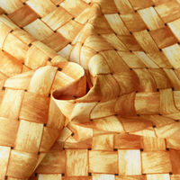 日本紐釦貿易 オックスプリント生地　ラタン柄　ナチュラル　3mカット　AP92412-A-3M　約巾110cm×3mカット（直送品）