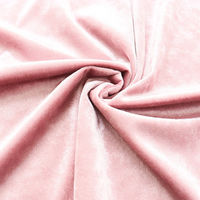 コスモテキスタイル 生地 クラッシュ ベロア 無地 ポリエステル100% 約112cm幅×2mカット col.138 ペールピンク（直送品）