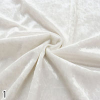 コスモテキスタイル 生地 クラッシュ ベロア 無地 ポリエステル100% 約112cm幅×3mカット col.1 ホワイト GD3300（直送品）