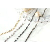 日本紐釦貿易 ネックレスチェーン 4mの切売カット 約/径線0.3mm 内径1mm ブラックニッケル KH11（直送品）