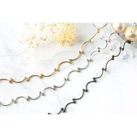 日本紐釦貿易 ネックレスチェーン 4mの切売カット 約/径線0.5mm 穴0.8mm シルバー KH26（直送品）