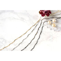 日本紐釦貿易 チェーン 2mの切売カット 内径約0.8mm モチーフ6.5×12mm ブラックニッケル KH43（直送品）