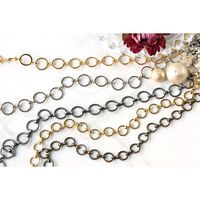 日本紐釦貿易 ネックレスチェーン 4mの切売カット 約/径線1mm 内径8mm ゴールド KH53（直送品）