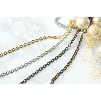 日本紐釦貿易 ネックレスチェーン 4mの切売カット 約/径線0.8mm 内径2mm ゴールド KH85（直送品）