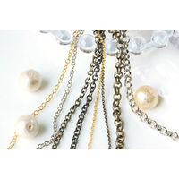 日本紐釦貿易 ネックレスチェーン 4mの切売カット 約/径線1mm 内径2mm ブラックニッケル KH91（直送品）