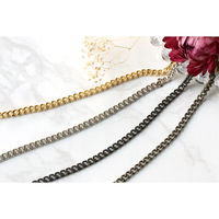 日本紐釦貿易 チェーン 2mの切売カット 内径約1.2mm 径線約1mm ブラックニッケル KH95（直送品）