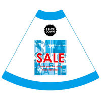 サインアーテック ＰＯＰコーン大　ＰＯＰＭー３　ＳＡＬＥ水色　1セット（2枚入）（直送品）