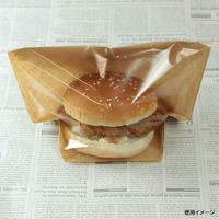 惣菜袋 窓付デルタバッグ(茶) 180×175 3000枚(100枚×30) PP000031 1ケース(3000枚入(100枚×30袋))（直送品）