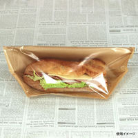 惣菜袋 窓付デルタバッグ(茶) 270×175 2000枚(100枚×20) PP000033 1ケース(2000枚入(100枚×20袋))（直送品）