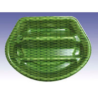 デンカポリマー 惣菜容器 夢扇15本体 竹かご緑 600枚(50枚×12) 55023 1ケース(600枚入(50枚×12袋))（直送品）