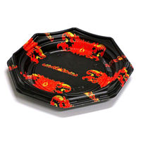 デンカポリマー 軽食容器 八角皿190本体 蓮黒 600枚(50枚×12) 49443 1ケース(600枚入(50枚×12袋))（直送品）