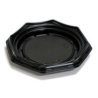 デンカポリマー 軽食容器 八角皿190本体 黒 600枚(50枚×12) 39643 1ケース(600枚入(50枚×12袋))（直送品）