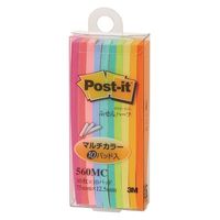 スリーエム(3M) ポストイット ふせん 付箋 75mm×12.5mm マルチカラー 1セット（10冊入×10パック） 560MC