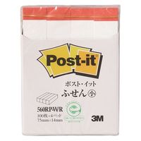 スリーエム(3M) ポストイット ふせん 付箋 再生紙 75mm×14mm ホワイト（赤線入り） 1セット（4冊入×10） 560RP-W/R