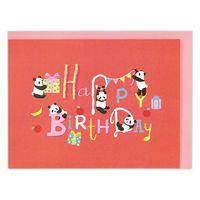 日本ホールマーク お誕生お祝い グリーティングカード立体 ハッピーレタリング パンダ 822620 1セット(6枚)（直送品）