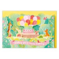 日本ホールマーク お誕生お祝い グリーティングカード 立体US 動物たちとお祝い 822712 1セット(6枚)（直送品）