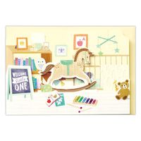 日本ホールマーク 赤ちゃん誕生お祝い グリーティングカード立体US 木馬 822736 1セット(6枚)（直送品）