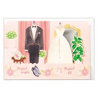 日本ホールマーク 結婚御祝いグリーティングカード立体US ウエディングコスチューム 822729 1セット(6枚)（直送品）