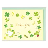 日本ホールマーク サンキューグリーティングカード 立体 ハッピーホール 鳥とクローバー 822651 1セット(6枚)（直送品）