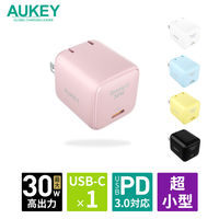 USB充電器 AC充電器 USB Type-C 1ポート 30W コンパクト Omnia II ピンク 1個 AUKEY