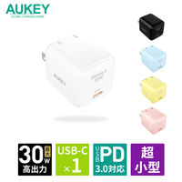 USB充電器 AC充電器 USB Type-C 1ポート 30W コンパクト Omnia II ホワイト 1個 AUKEY