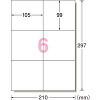 エーワン（A-one）FBA対応商品ラベル 出品者向け キレイにはがせる プリンタ兼用 封筒 シール A4 6面  100シート 徳用 80325