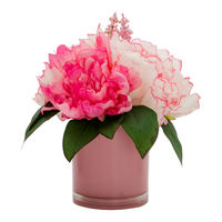 ファミリー・ライフ タイマー付きLEDフラワーグラス 幅180×奥行200×高さ210mm ピンク a3003110 1個（直送品）