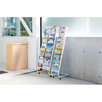 KENZ パンフレットラック2列8段キャスター付 WPR28C 1台