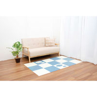 サンコー おくだけ吸着 おあそびマット雲 アイボリー＋メランジブルー KX-63 1セット(2枚入) 30×30cm 日本製 洗える（直送品）