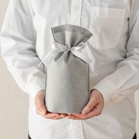 ヘッズ 2重不織布リボン付バッグ-XS/グレー DFG-RBXS 1組(20枚)