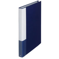 プラス スーパーエコノミークリアーファイル A4タテ 40ポケット ネイビー 紺 固定式 FC-124EL 88431（わけあり品）