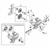 シマノ Y54M98030 アダプターボルト (M5×11.5mm) & ナット 1セット(10個)（直送品）