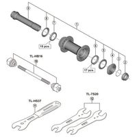 シマノ Y2A500050 HBーM8010 右ロックナット 1セット(3個)（直送品）
