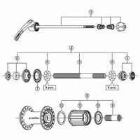 シマノ Y3E098020 FHー3500 右ロックナットユニット 1セット(4個)（直送品）