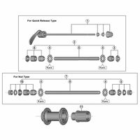 シマノ Y31S00010 FHーTX505 ハブ軸 QRヨウ 1セット(4個)（直送品）