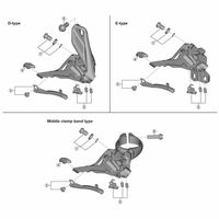 シマノ Y5R198020 FDーM9020 アジャスト ボルト/プレート 1セット(6個)（直送品）