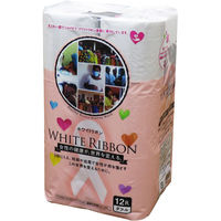 アスト ホワイトリボントイレットペーパー12RW 107mm25m 650737 1セット(8個)