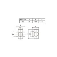 スリーナイン島野 Zn 五方 Cr 32ミリ(回転止ネジ付) 19523 1セット(5個)（直送品）