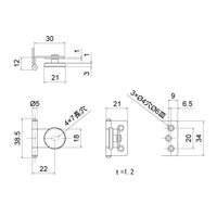 スリーナイン島野 ステン スカーレットヒンジ 4~6ミリ インセット 70982 1セット(5個)（直送品）
