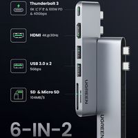 USBハブ MacBook Pro / Air用 6-in-2 Type-C接続 HDMI カードスロット USB-A 1個